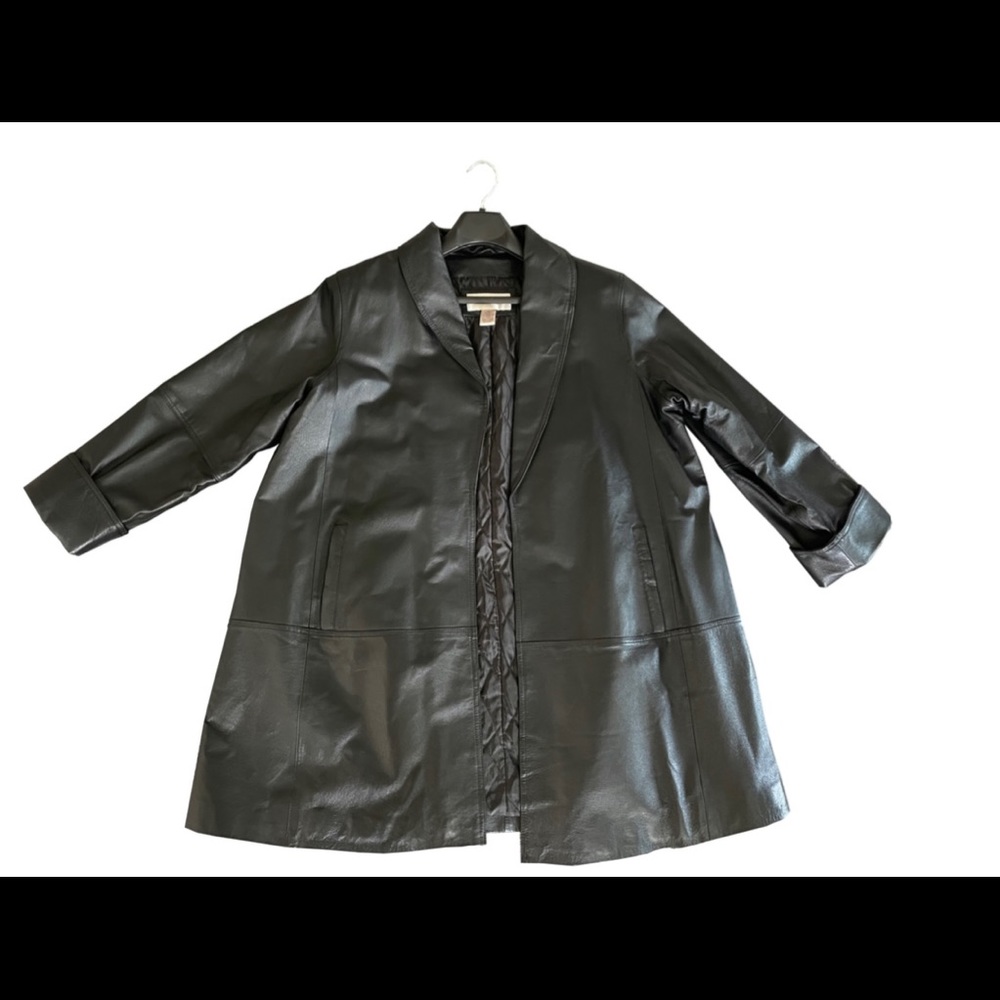 Vintage Veranesi Leather Coat! Size 20W made with genuine leather